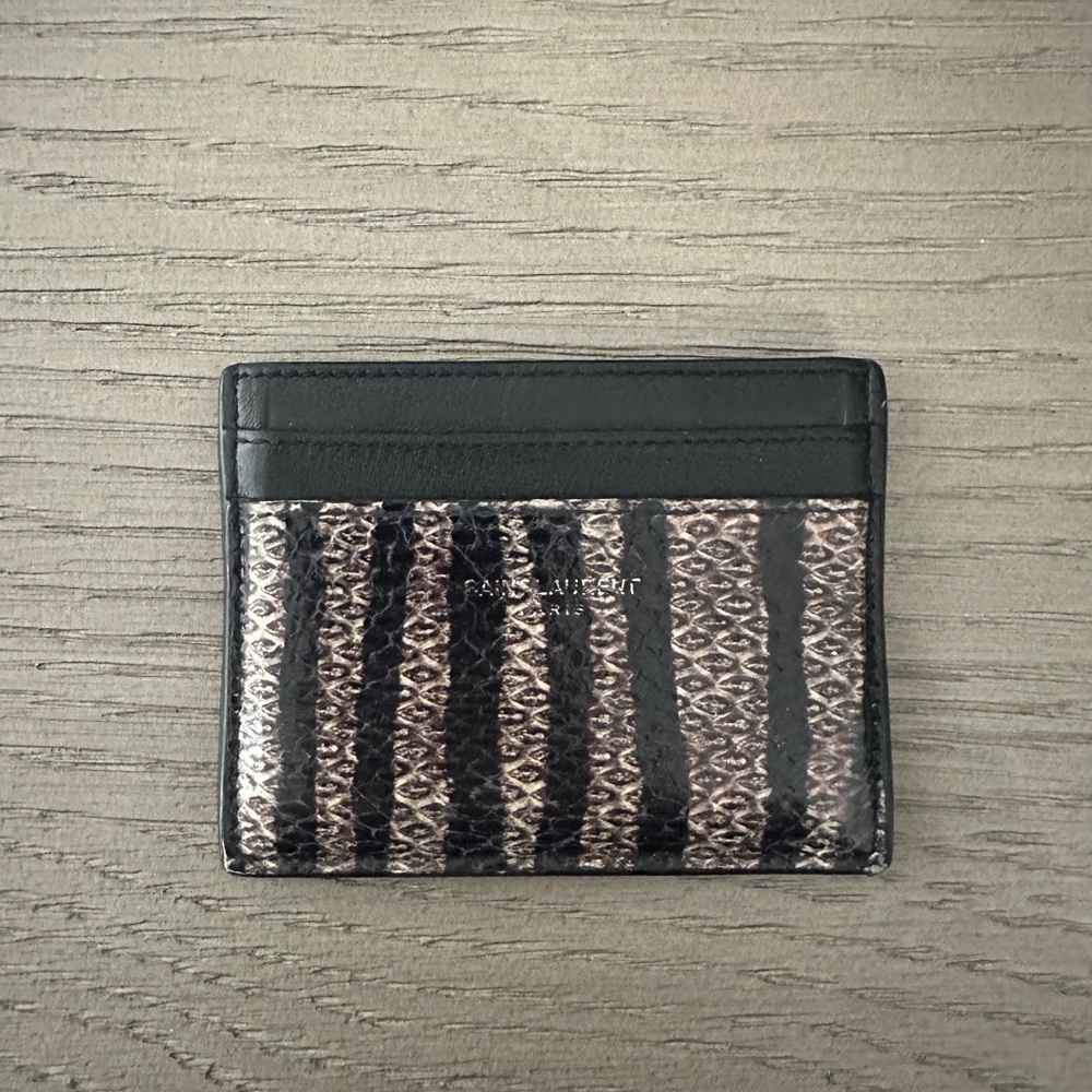 LIKE NEW SAINT LAURENT SNAKE SKIN CARD HOLDER WALLET